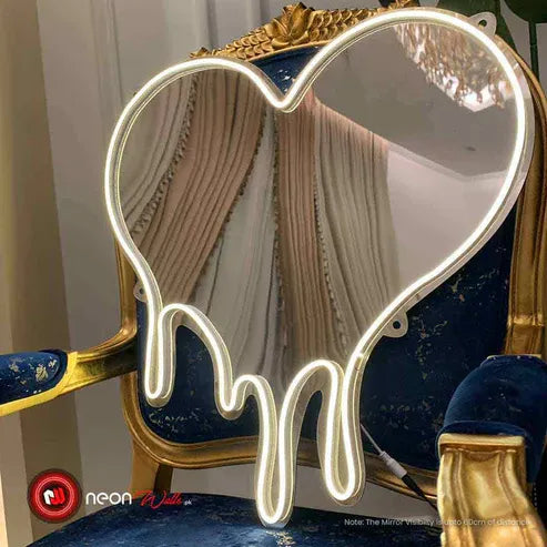 Melting Heart Neon Selfie Mirror - Neon Lights