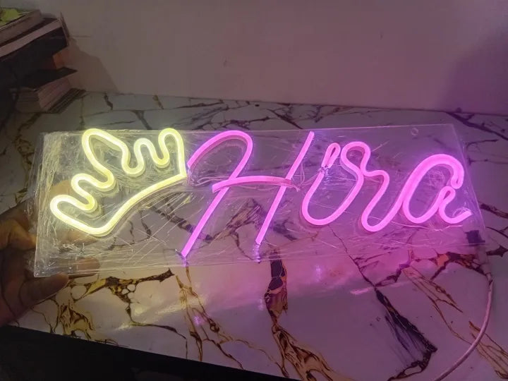 Customise noen light sign with own name and with adapter